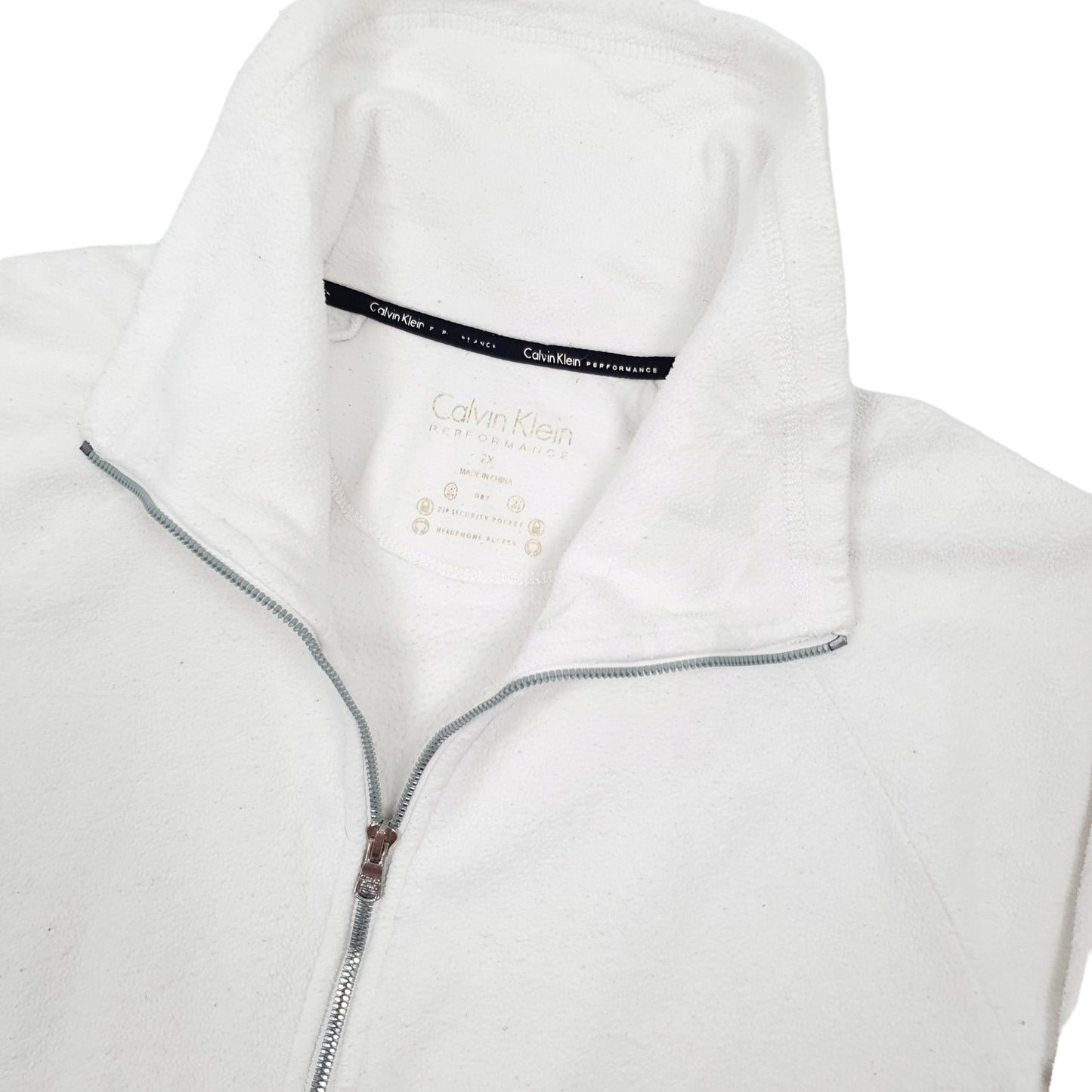 Calvin Klein Full Zip Fleece XXL White