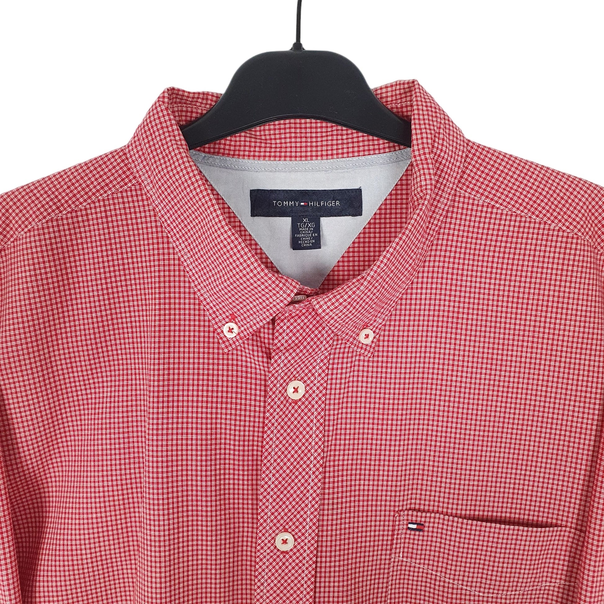 Tommy Hilfiger Long Sleeve Regular Fit Check Shirt Red