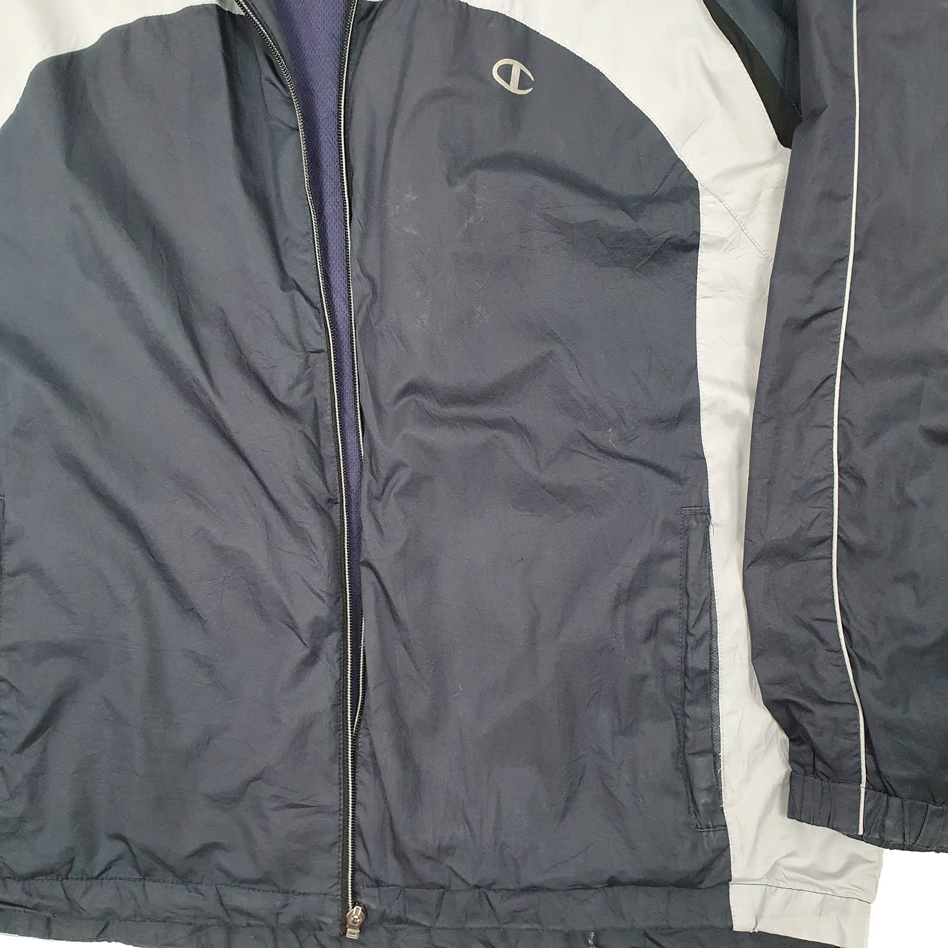 Mens Grey Champion Shell Windbreaker Coat