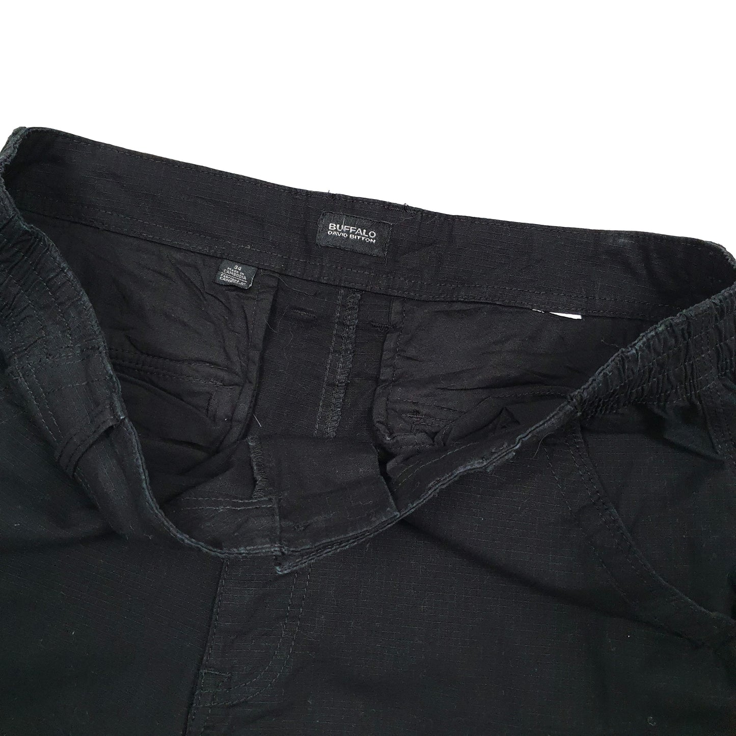 Mens Black Buffalo David Bitton Cargo Shorts