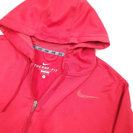 Mens Red Nike Therma Fit Hoodie Full Zip Jumper