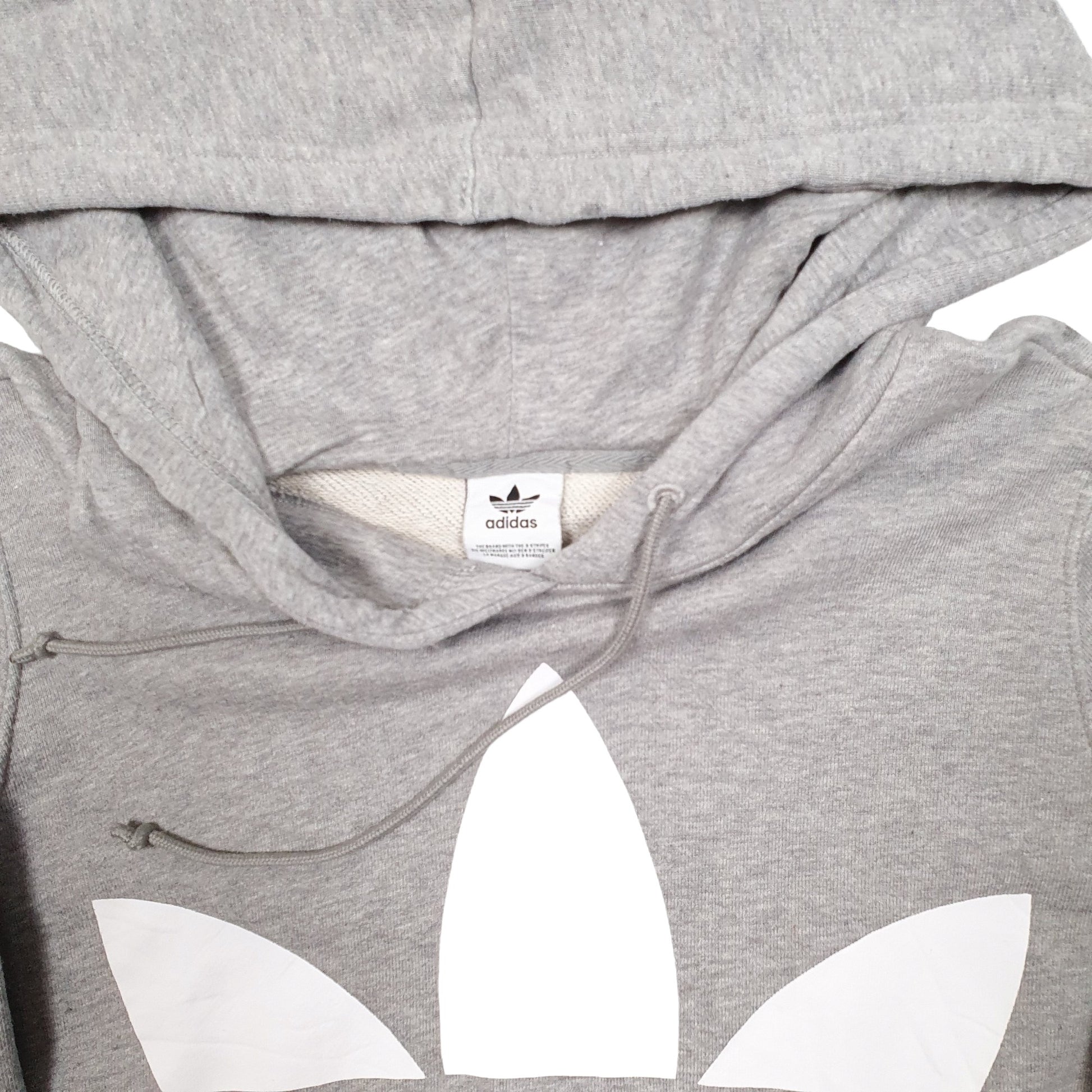 Mens Grey Adidas Spellout Hoodie Jumper