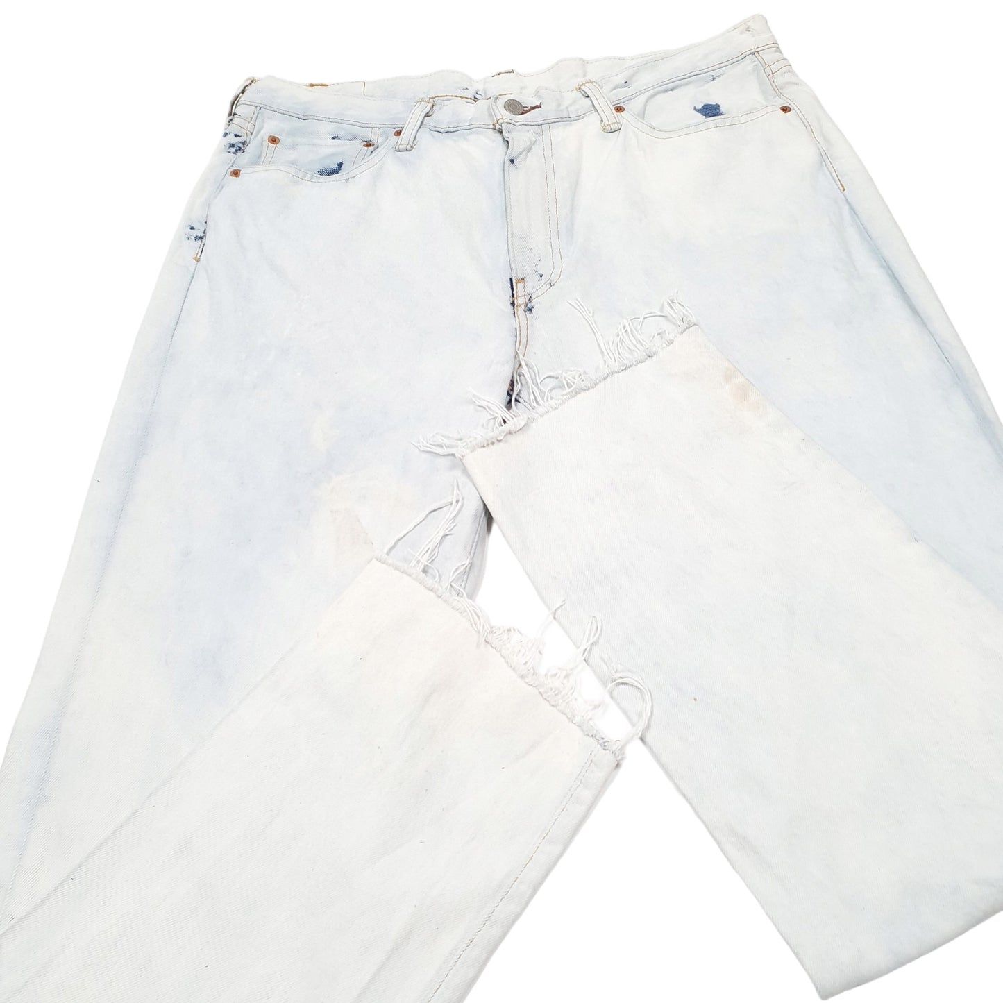 Mens Blue Levis Acid Wash Bleached Cut Offs 541 JeansW36 L34