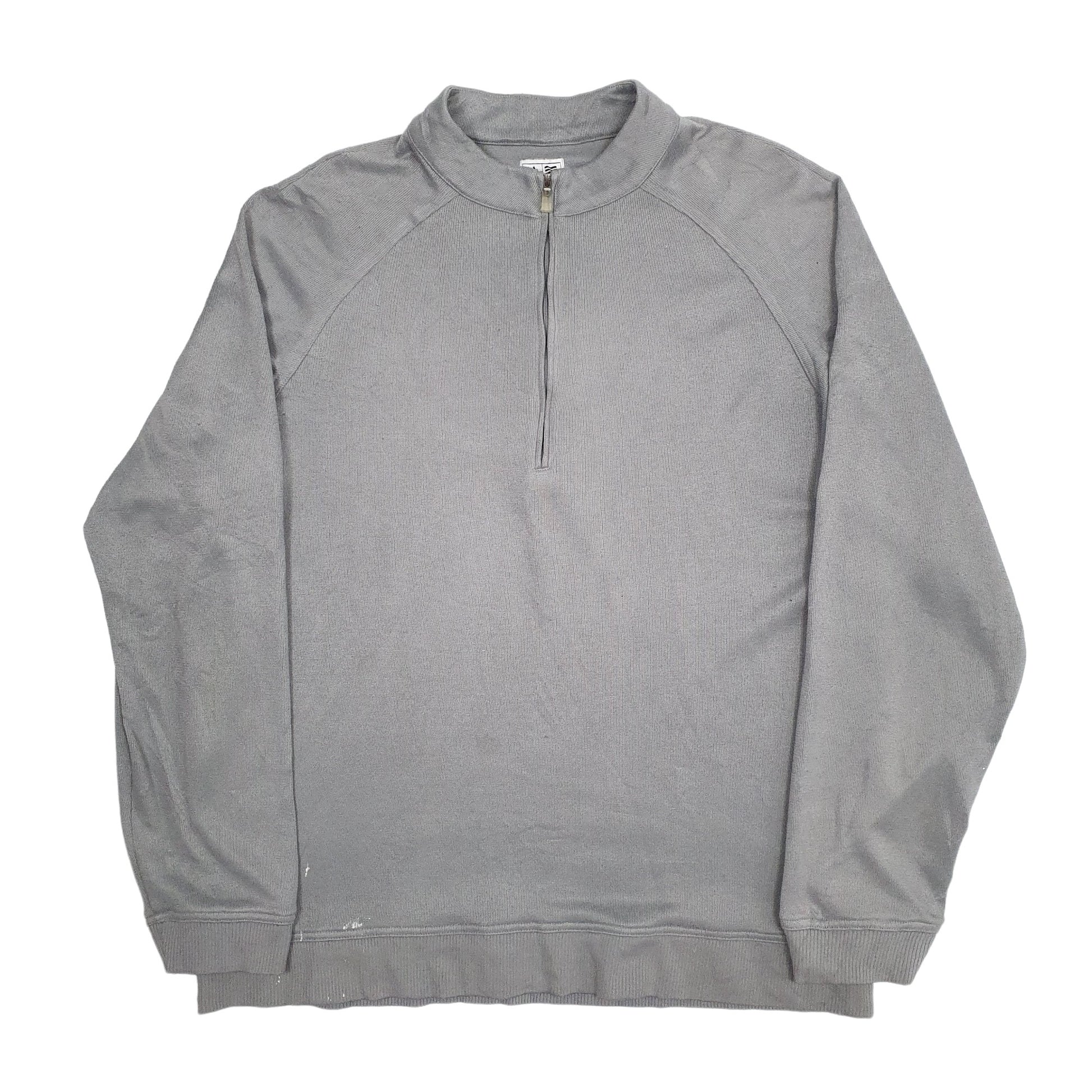 Mens Grey Adidas  Quarter Zip Jumper