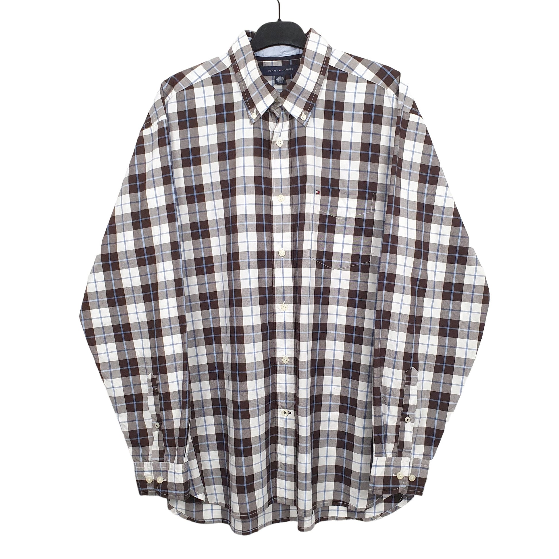 Tommy Hilfiger Long Sleeve Regular Fit Check Shirt Brown