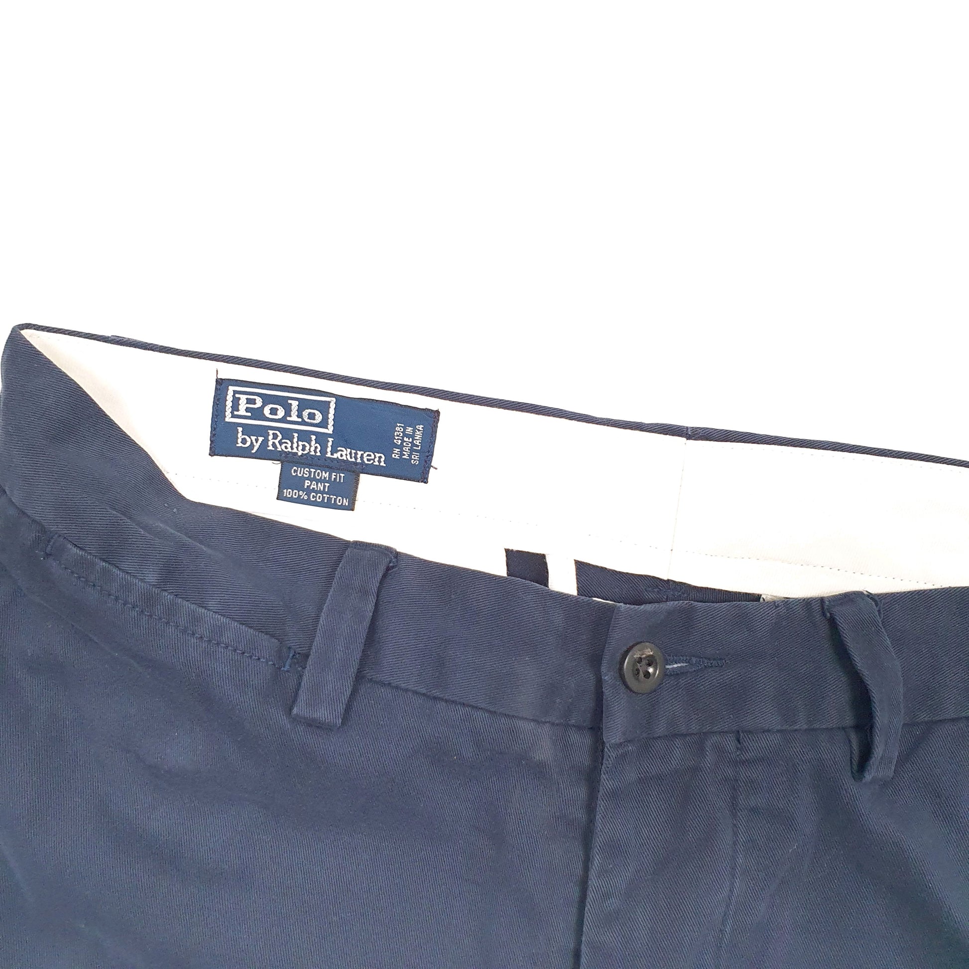 Mens Navy Polo Ralph Lauren Custom Fit Pant Slim Chino Trousers