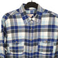 Merona Flannel Shacket Long Sleeve Regular Fit Check Shirt Blue