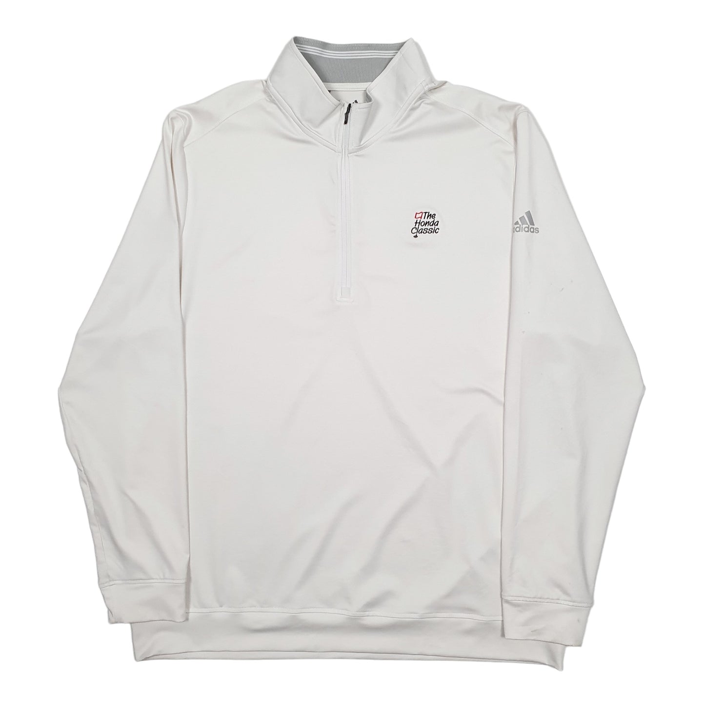 Mens Cream Adidas PGA Golf Palm Springs Quarter Zip Jumper