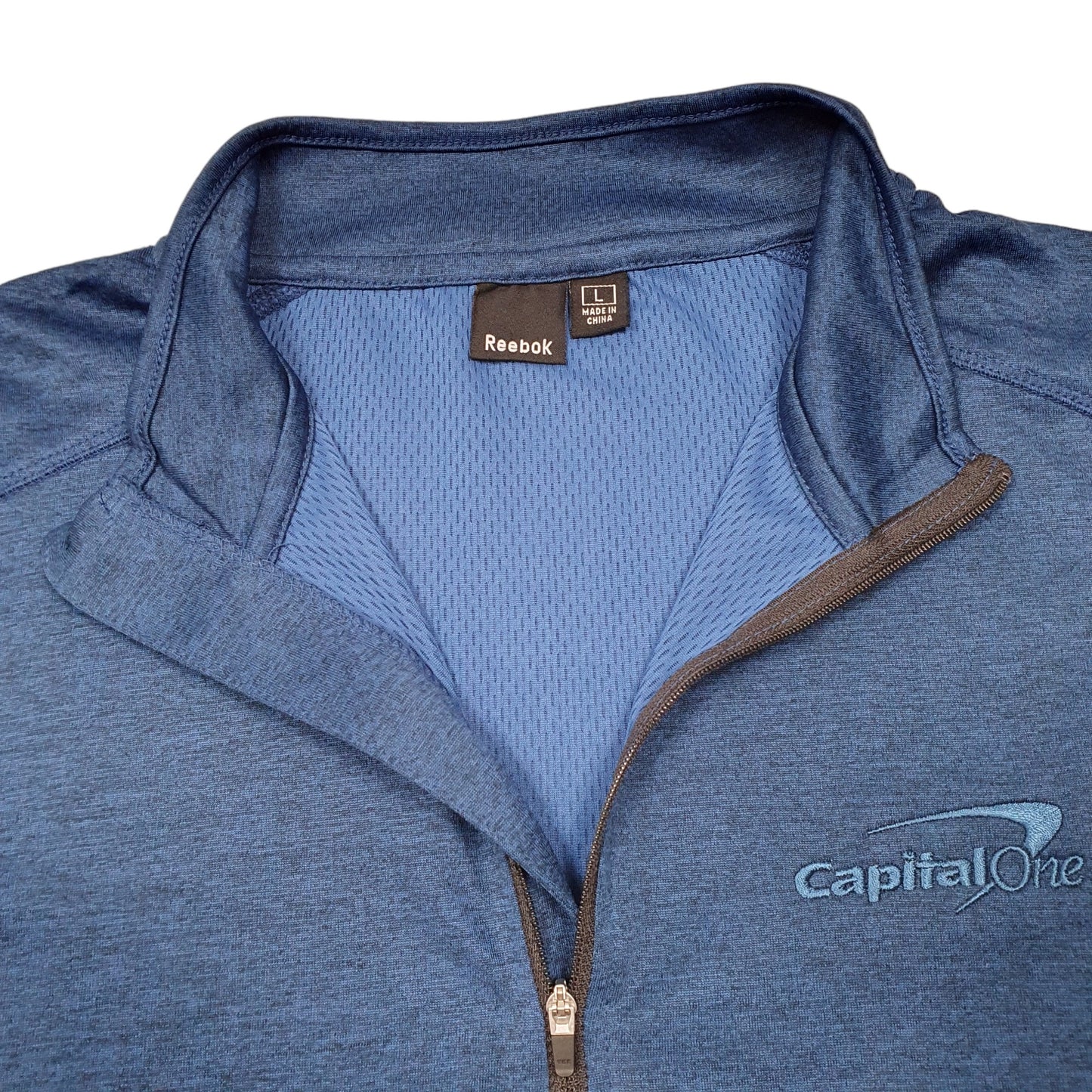 Mens Blue Reebok Active Capital One Quarter Zip Jumper