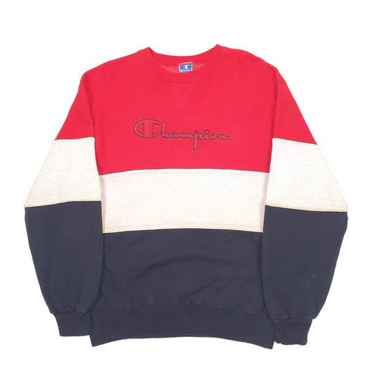 Mens Red Champion Vintage 1980s Crewneck Jumper