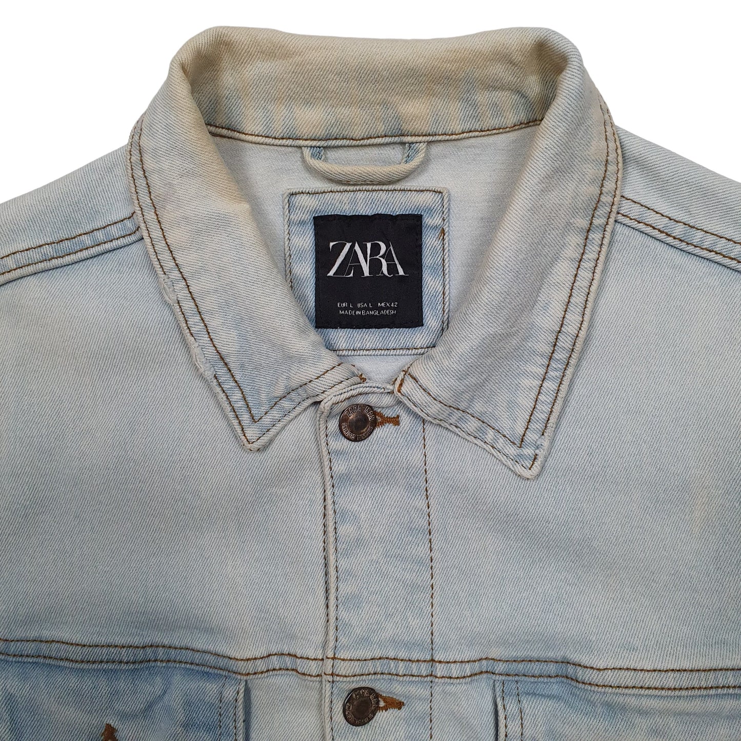 Mens Blue Zara  Denim Jacket Coat