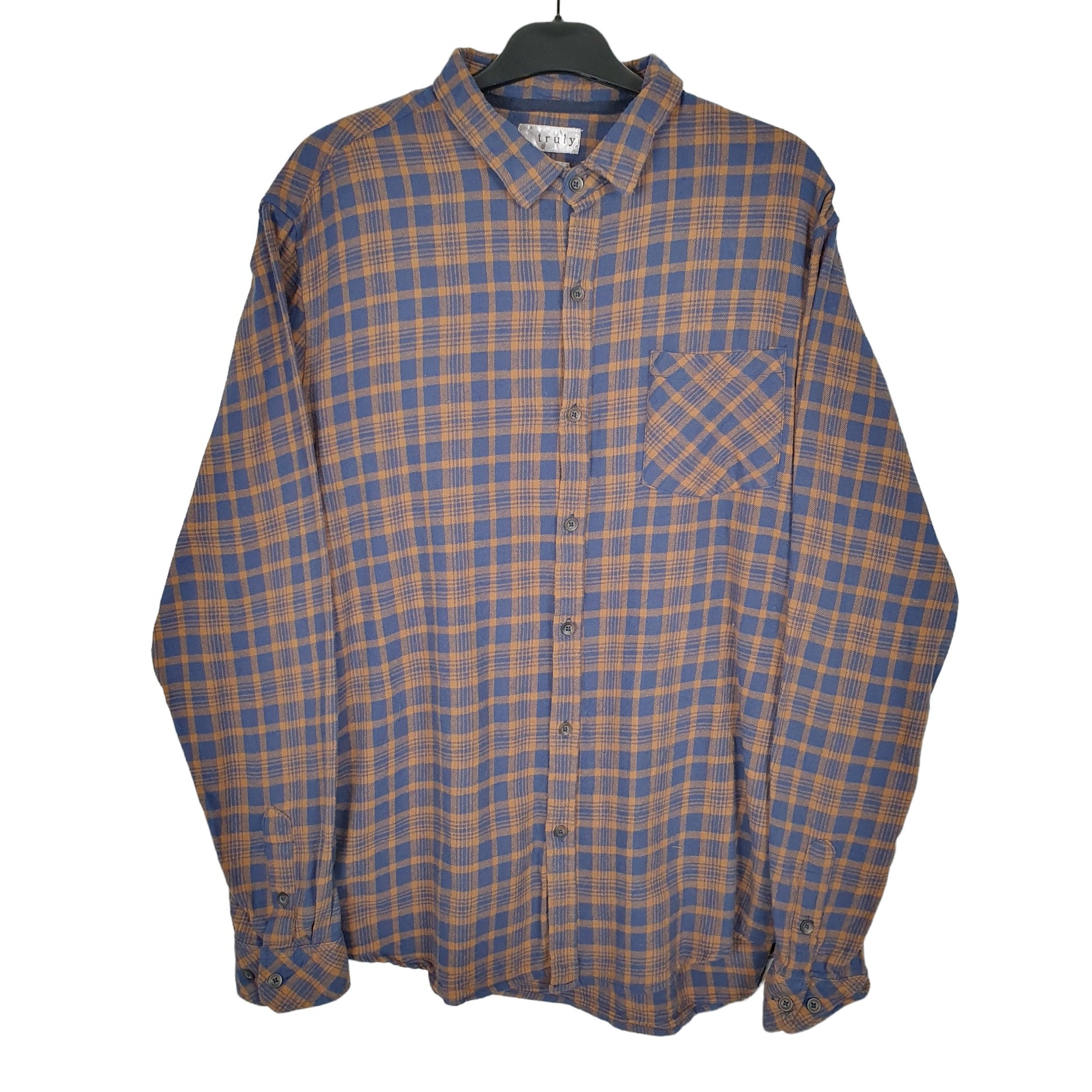 Truly Flannel Shacket Long Sleeve Regular Fit Check Shirt Brown