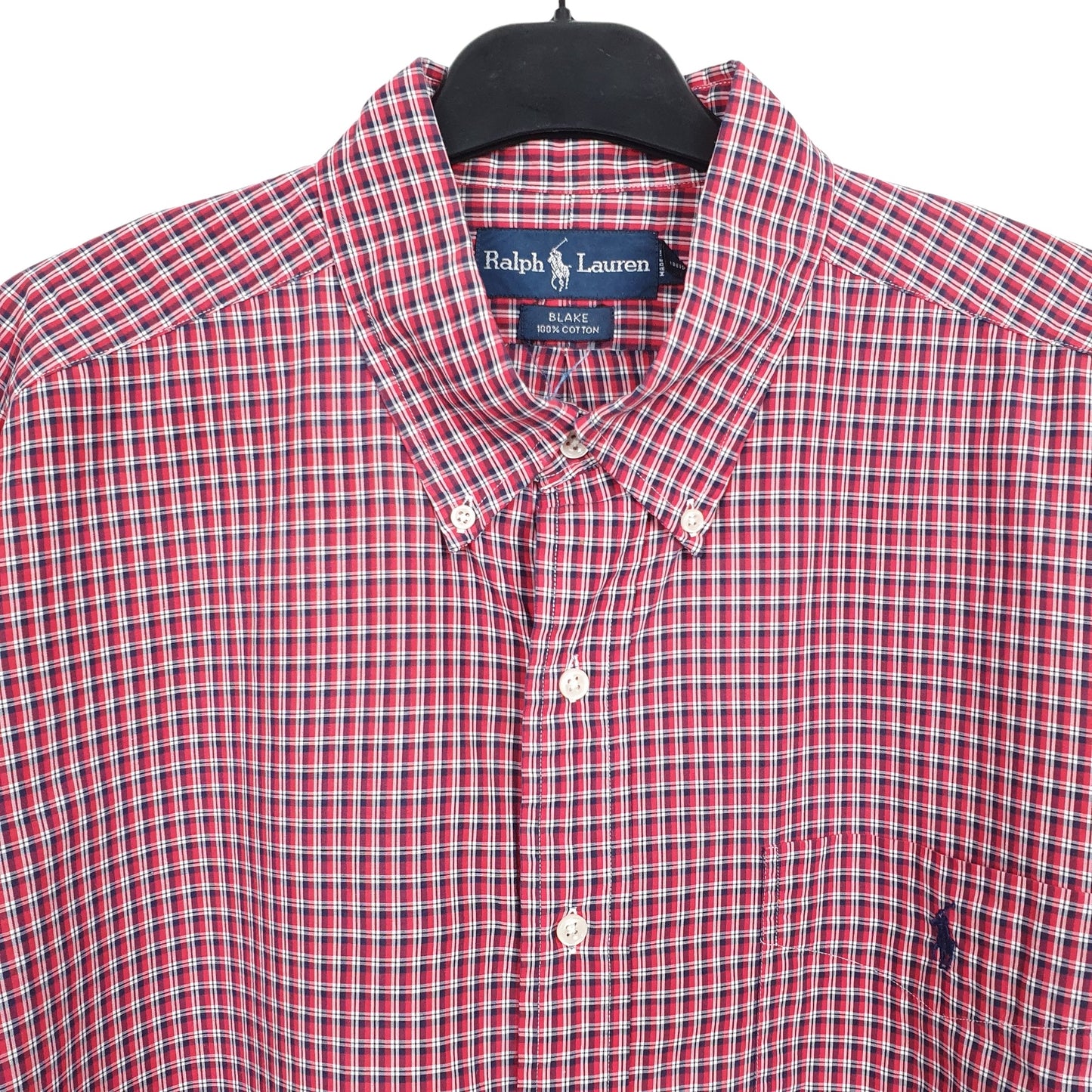 Ralph Lauren Short Sleeve Blake Fit Check Shirt Red
