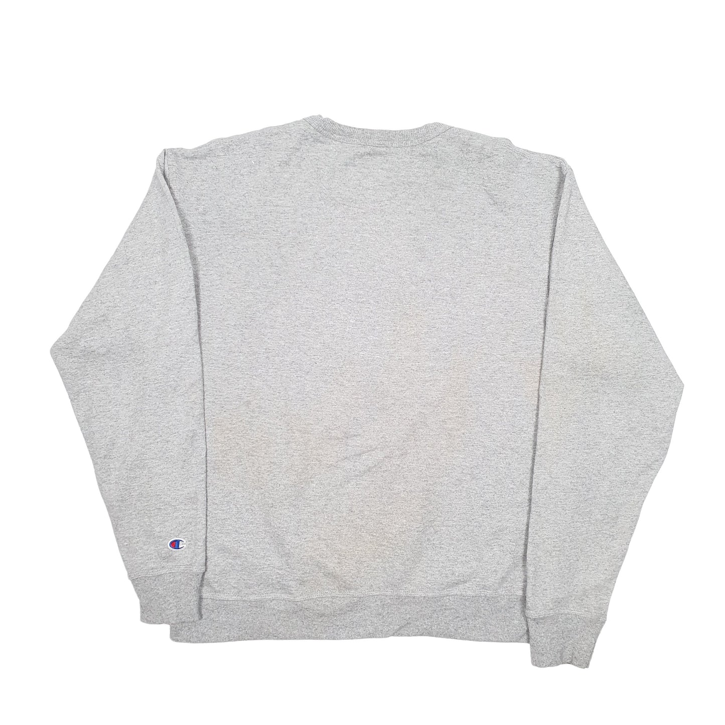 Mens Grey Champion Spellout Crewneck Jumper