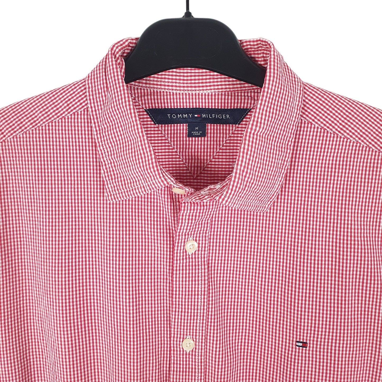 Tommy Hilfiger Long Sleeve Regular Fit Gingham Shirt Red