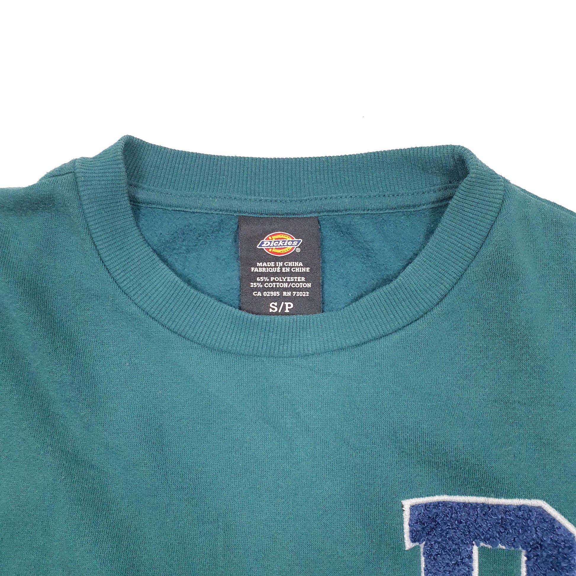 Mens Green Dickies Letterman Work Wear Crewneck Jumper