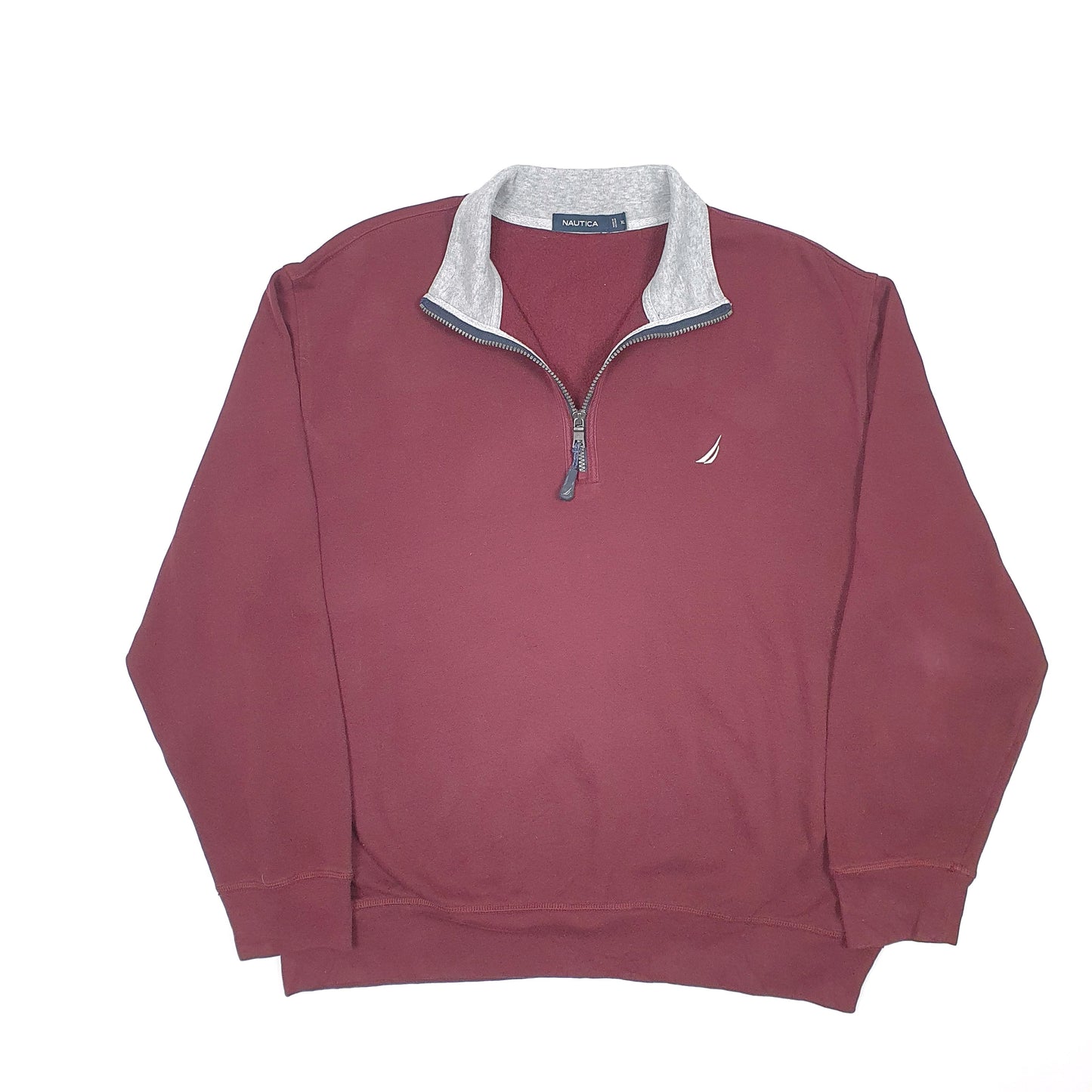 Nautica Quarter Zip XL Burgundy