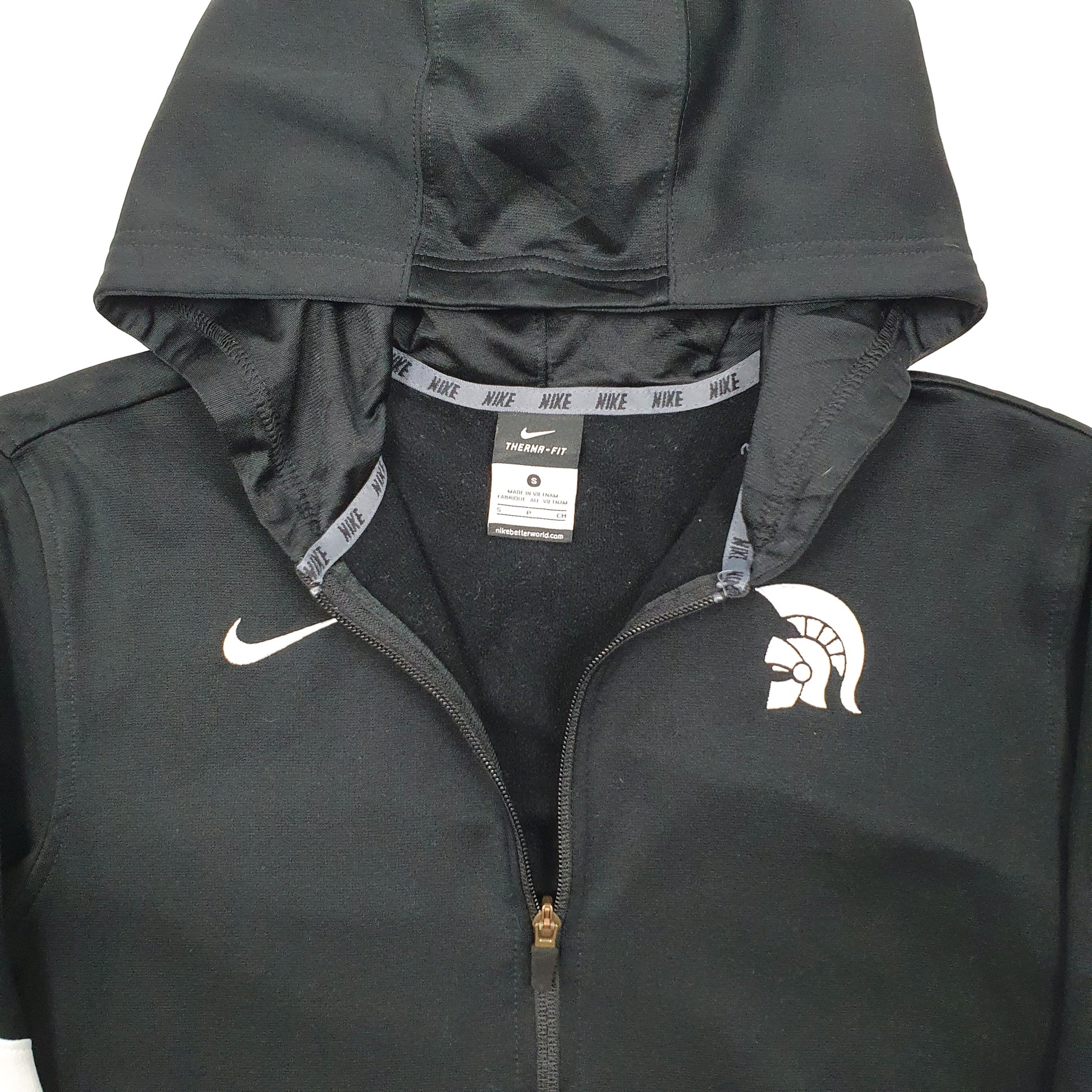 Womens Black Nike USA College Sports Hoodie Full Zip Jumper