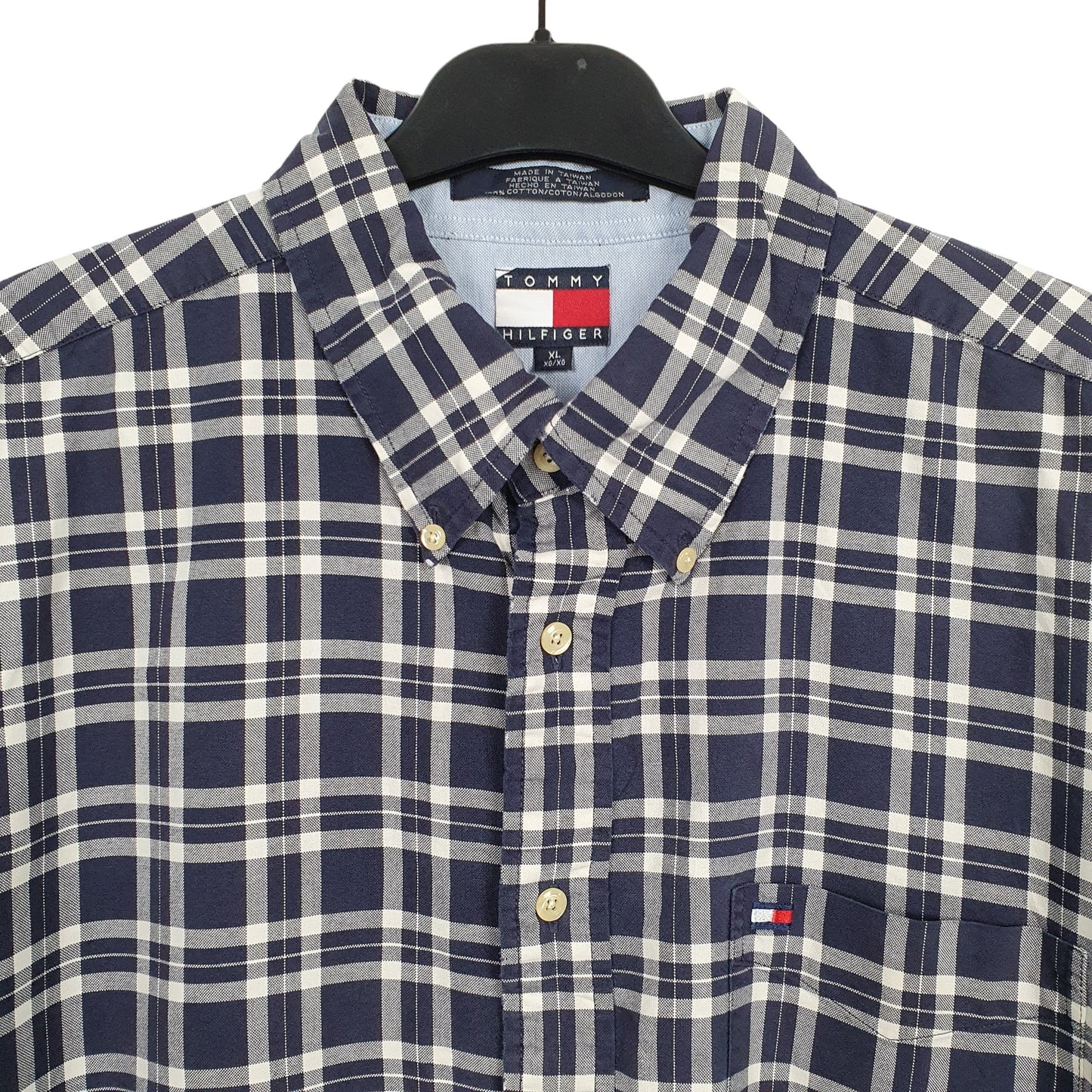 Tommy Hilfiger Short Sleeve Regular Fit Check Shirt Blue