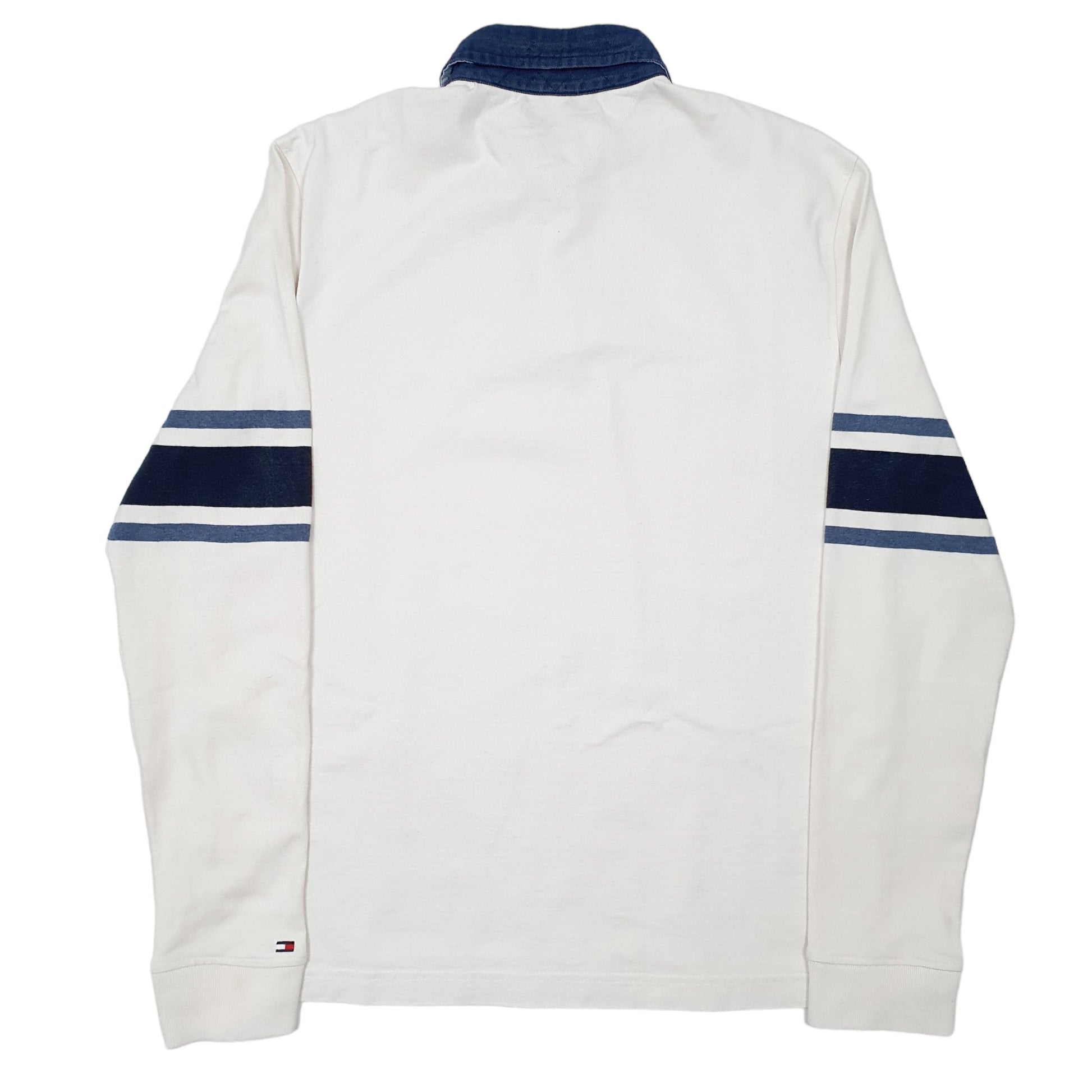 Mens White Tommy Hilfiger Rugby Long Sleeve Shirt
