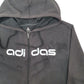 Mens Black Adidas Spellout Hoodie Full Zip Jumper