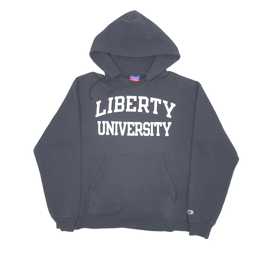 Mens Black Champion Hoodie Jumper