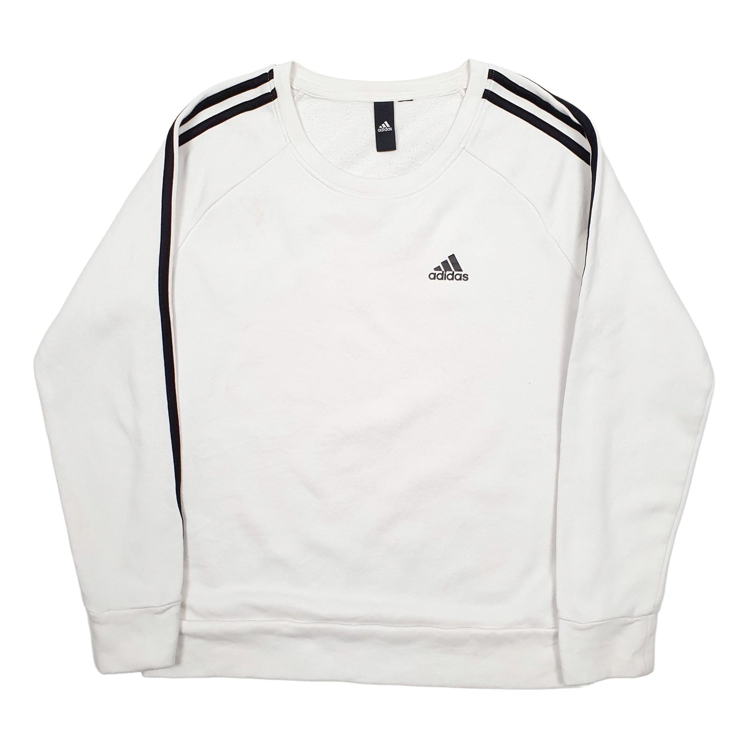 Mens White Adidas  Crewneck Jumper