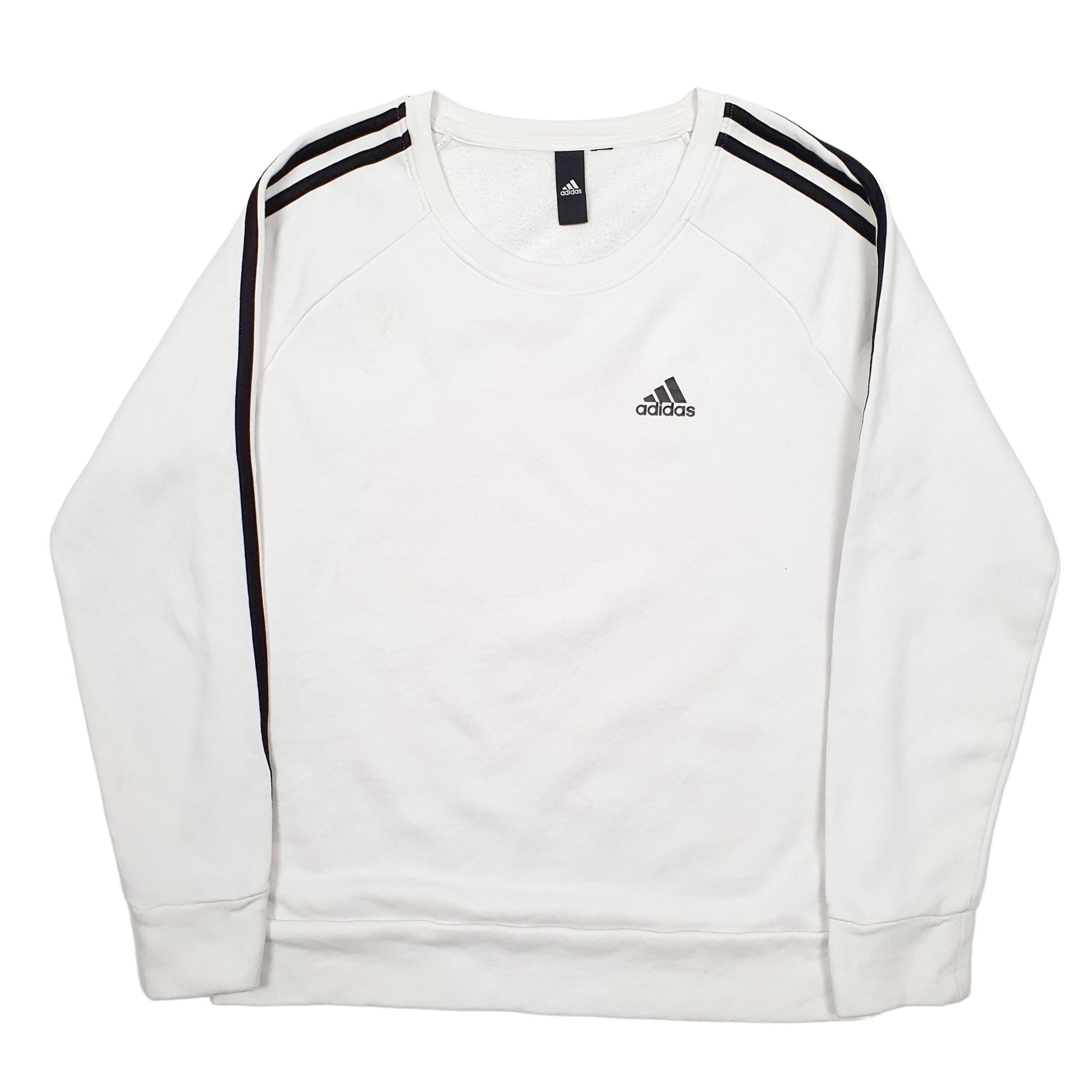Mens White Adidas  Crewneck Jumper