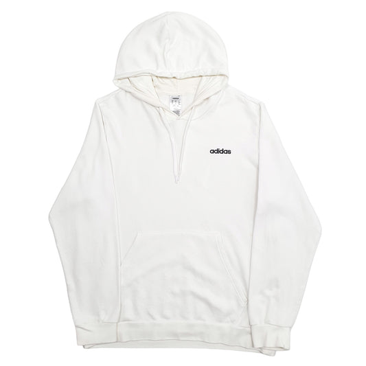 Mens White Adidas Hoodie Jumper