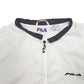 Womens White Fila Windbreaker Crewneck Coat