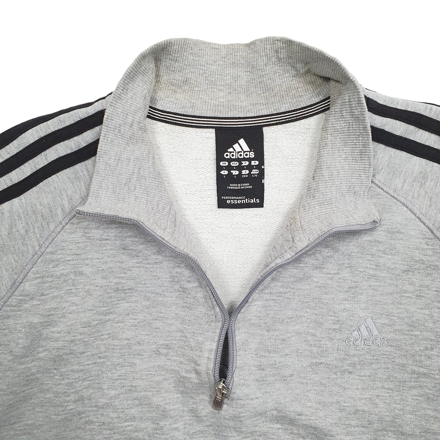 Mens Grey Adidas  Quarter Zip Jumper