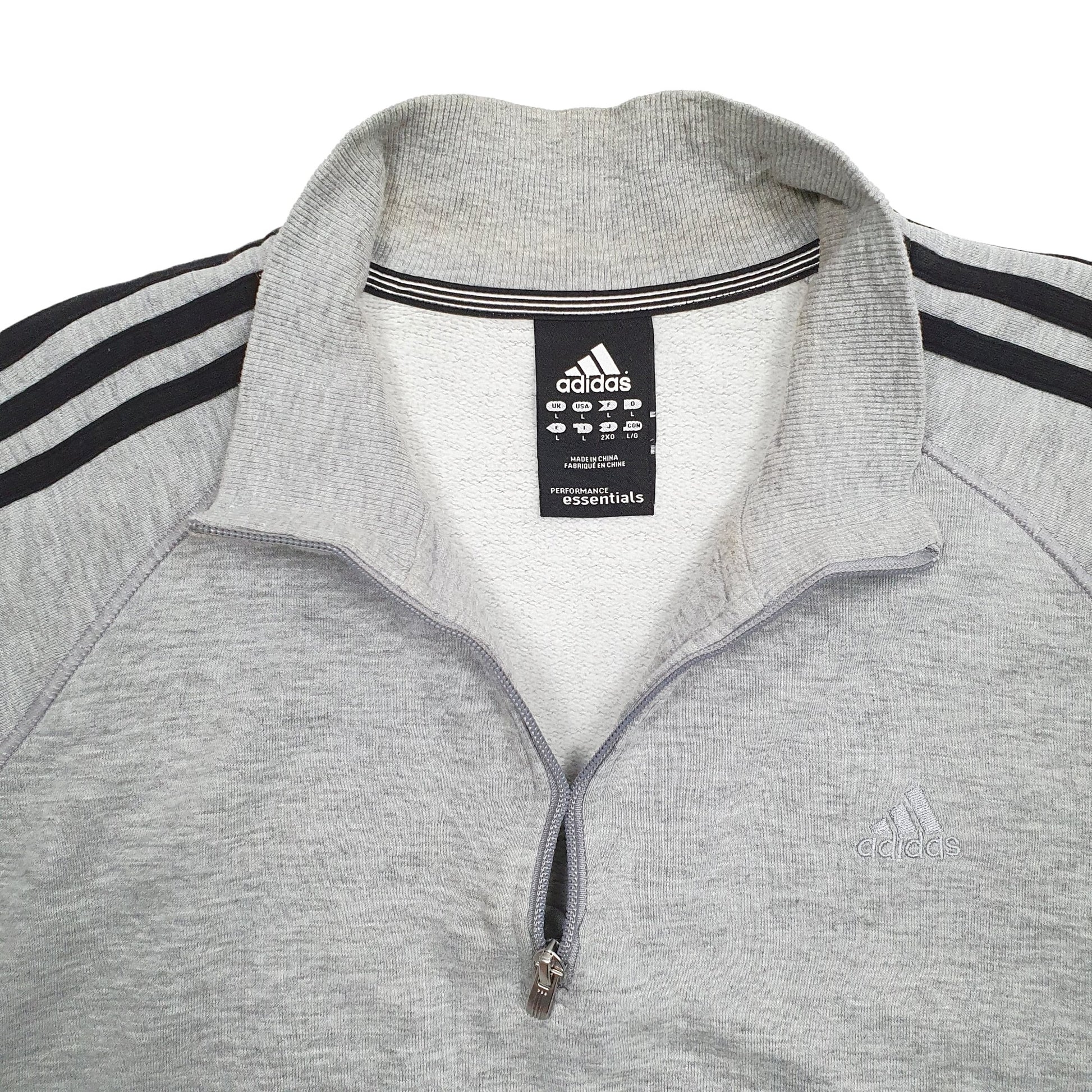 Mens Grey Adidas  Quarter Zip Jumper
