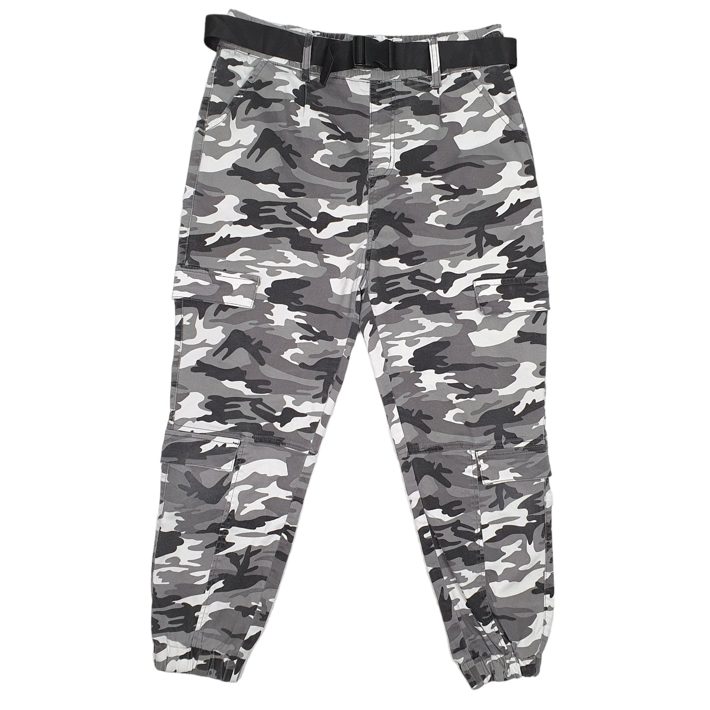 Mens Grey V.I.P Combat Pants Camouflage Cargo Trousers