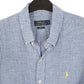 Ralph Lauren Long Sleeve Slim Fit Gingham Linen Shirt Blue