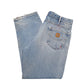 Mens Blue Carhartt Lined Winter Thermal Carpenter JeansW34 L30