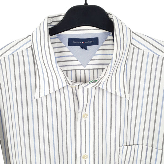 Tommy Hilfiger Long Sleeve Regular Fit Striped Shirt White