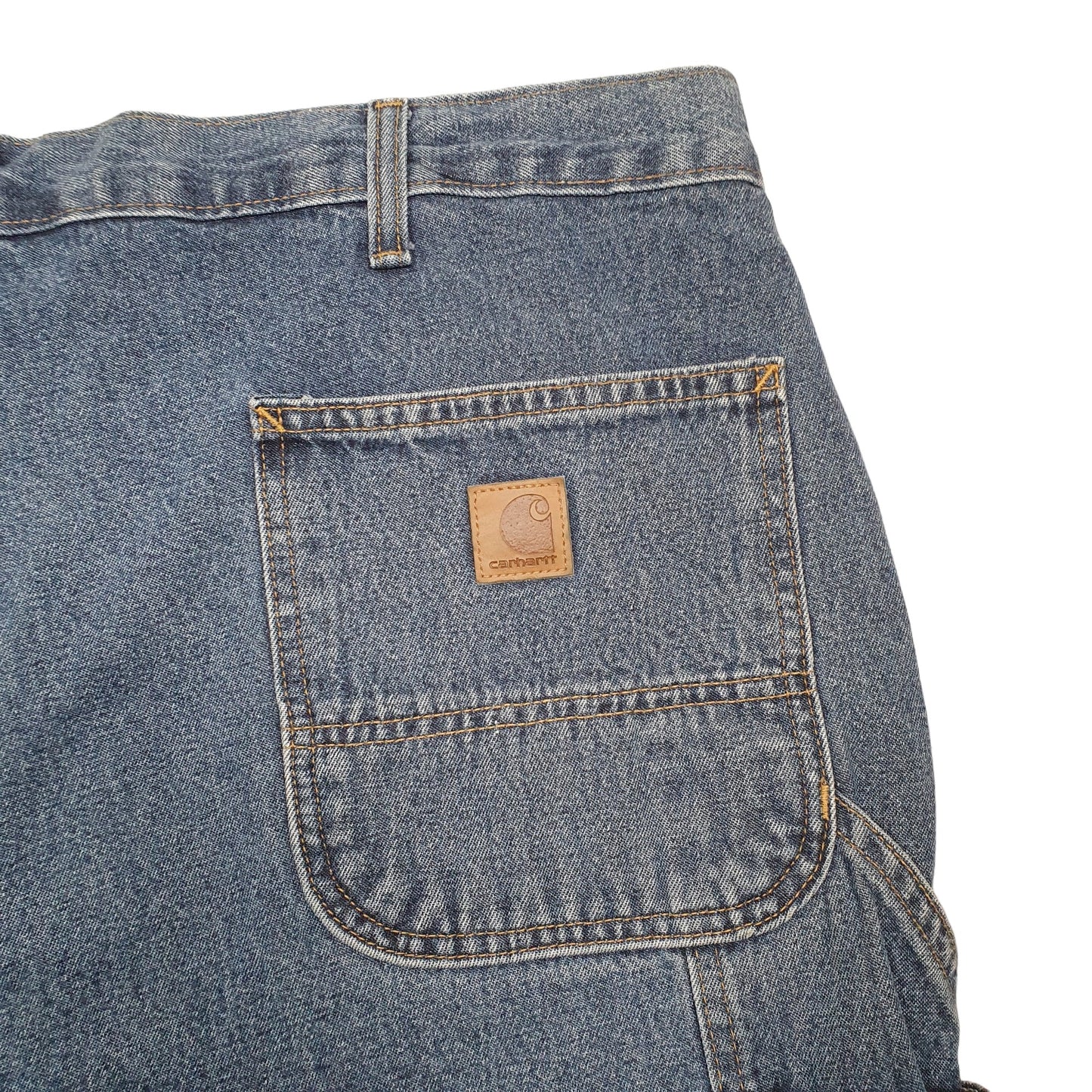 Mens Blue Carhartt Carpenter Workwear Denim Shorts