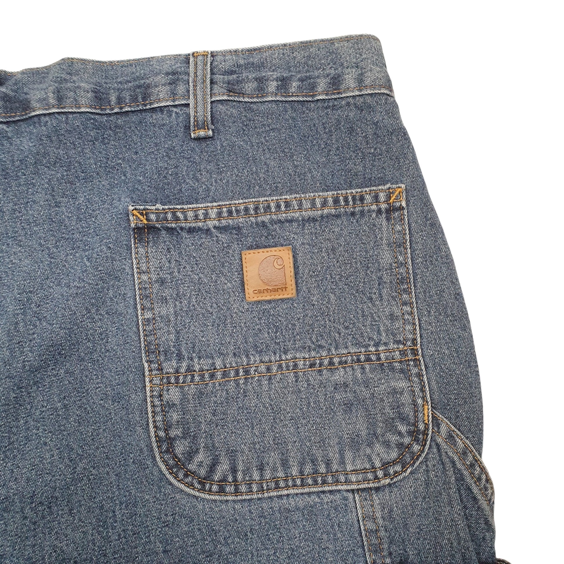 Mens Blue Carhartt Carpenter Workwear Denim Shorts