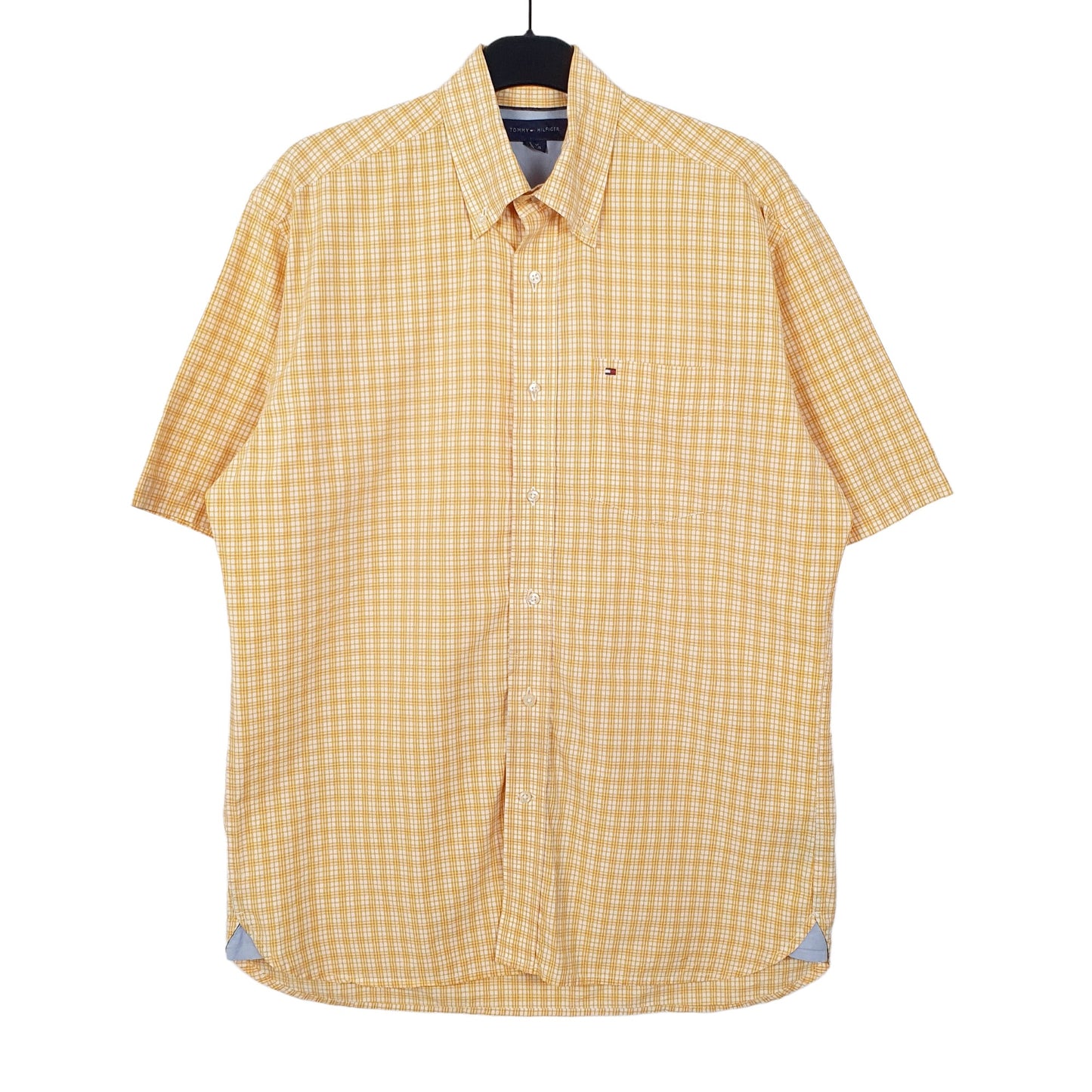 Tommy Hilfiger Short Sleeve Regular Fit Check Shirt Orange