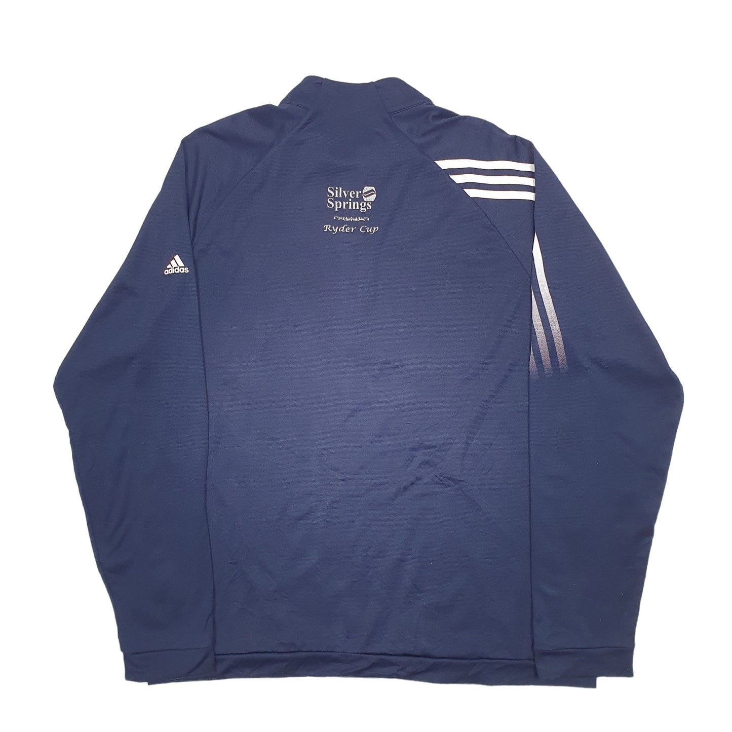 Mens Navy Adidas Silver Springs Ryder Cup Golf Quarter Zip Jumper
