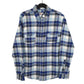 Merona Flannel Shacket Long Sleeve Regular Fit Check Shirt Blue