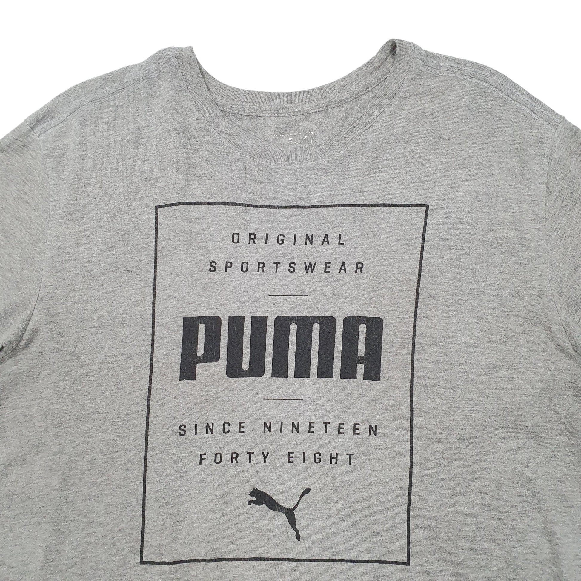 Puma Short Sleeve T Shirt Grey