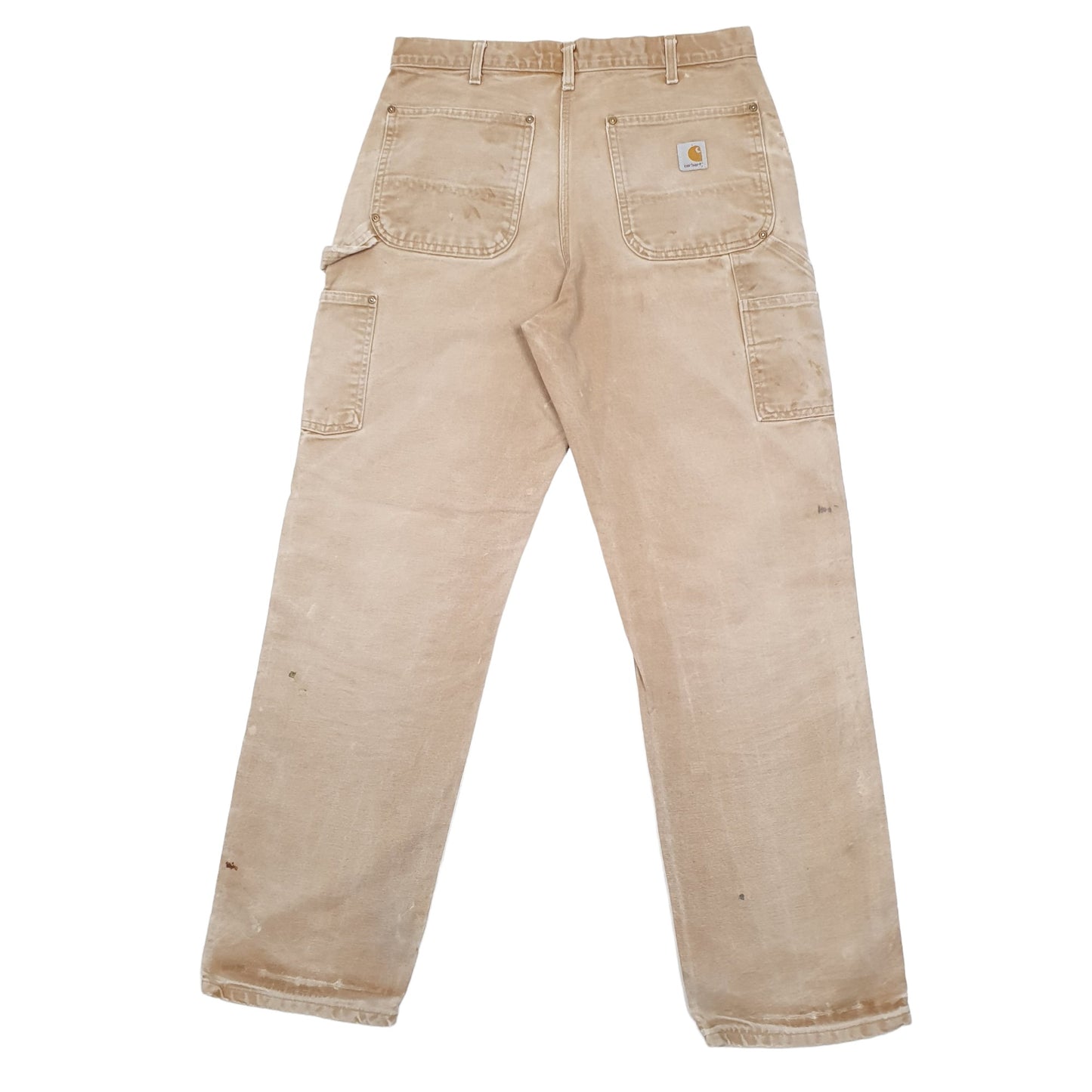 Mens Beige Carhartt Double Knee Made In USA Carpenter Trousers