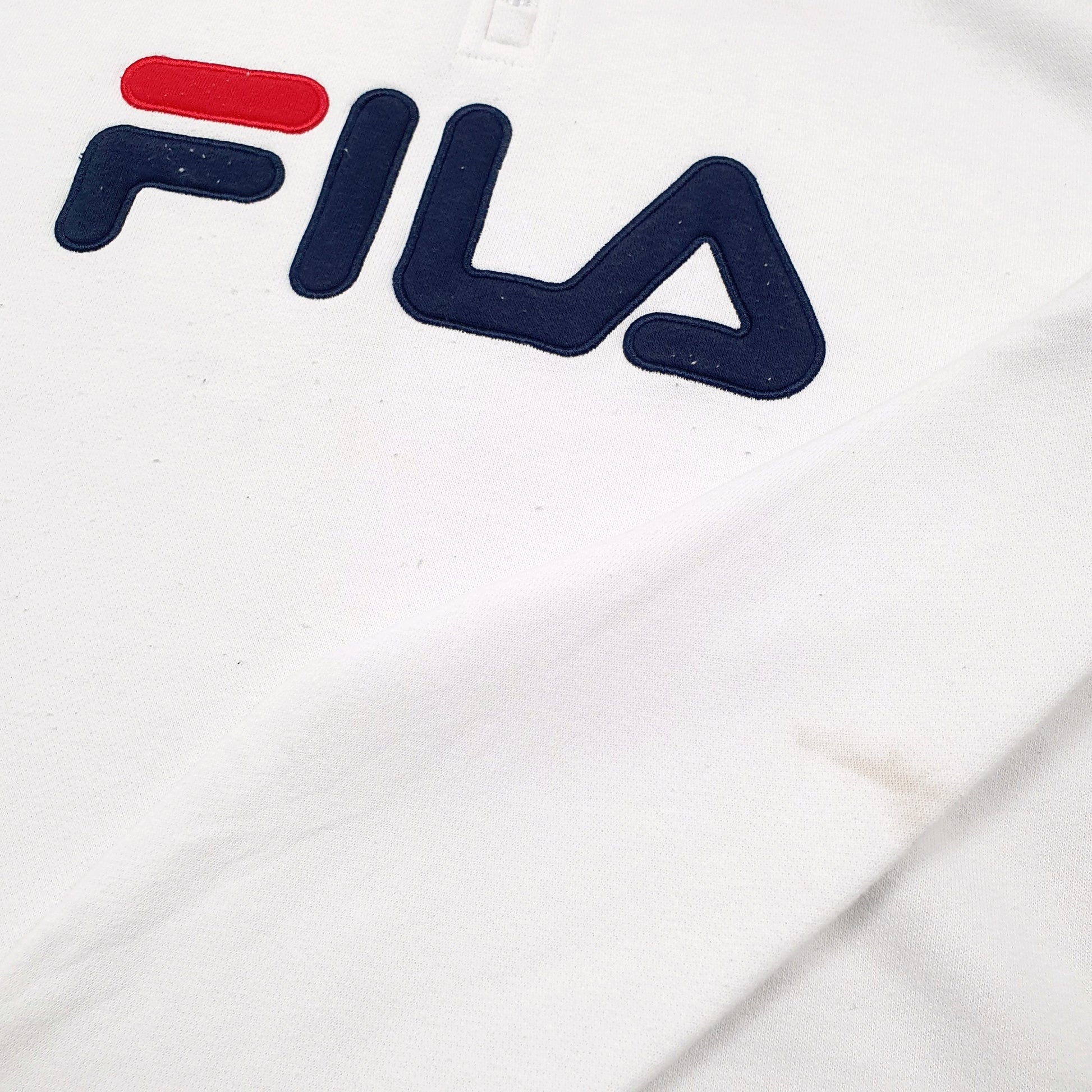 Fila Spellout Quarter Zip S White