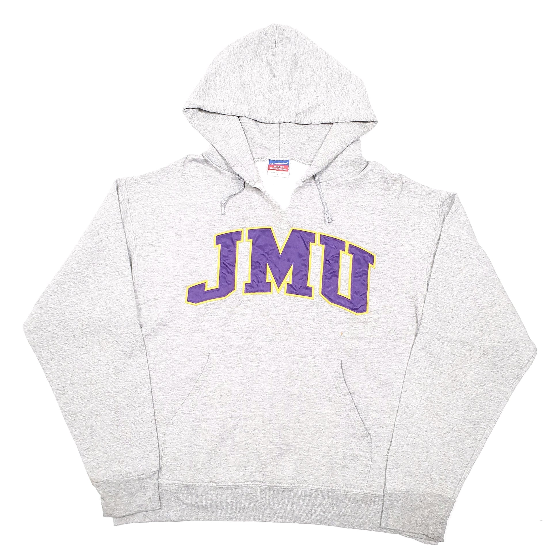 Mens Grey Champion James Madison Dukes American Football JMU Hoodie Jumper