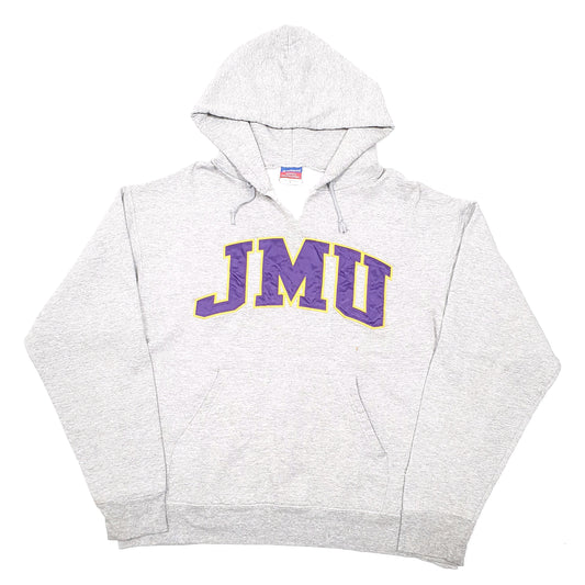 Mens Grey Champion James Madison Dukes American Football JMU Hoodie Jumper