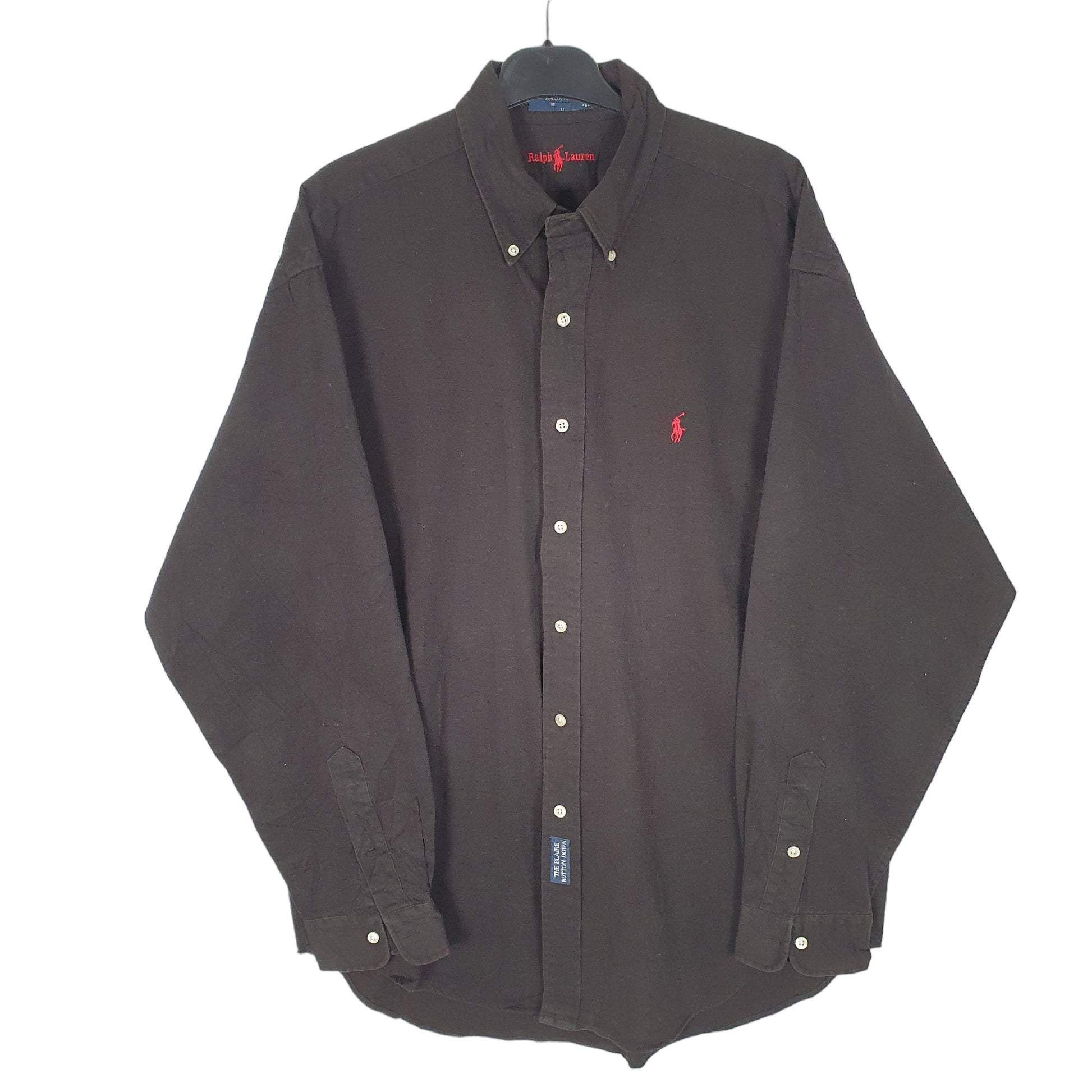 Ralph Lauren Button Down Long Sleeve Blaire Fit Shirt Black