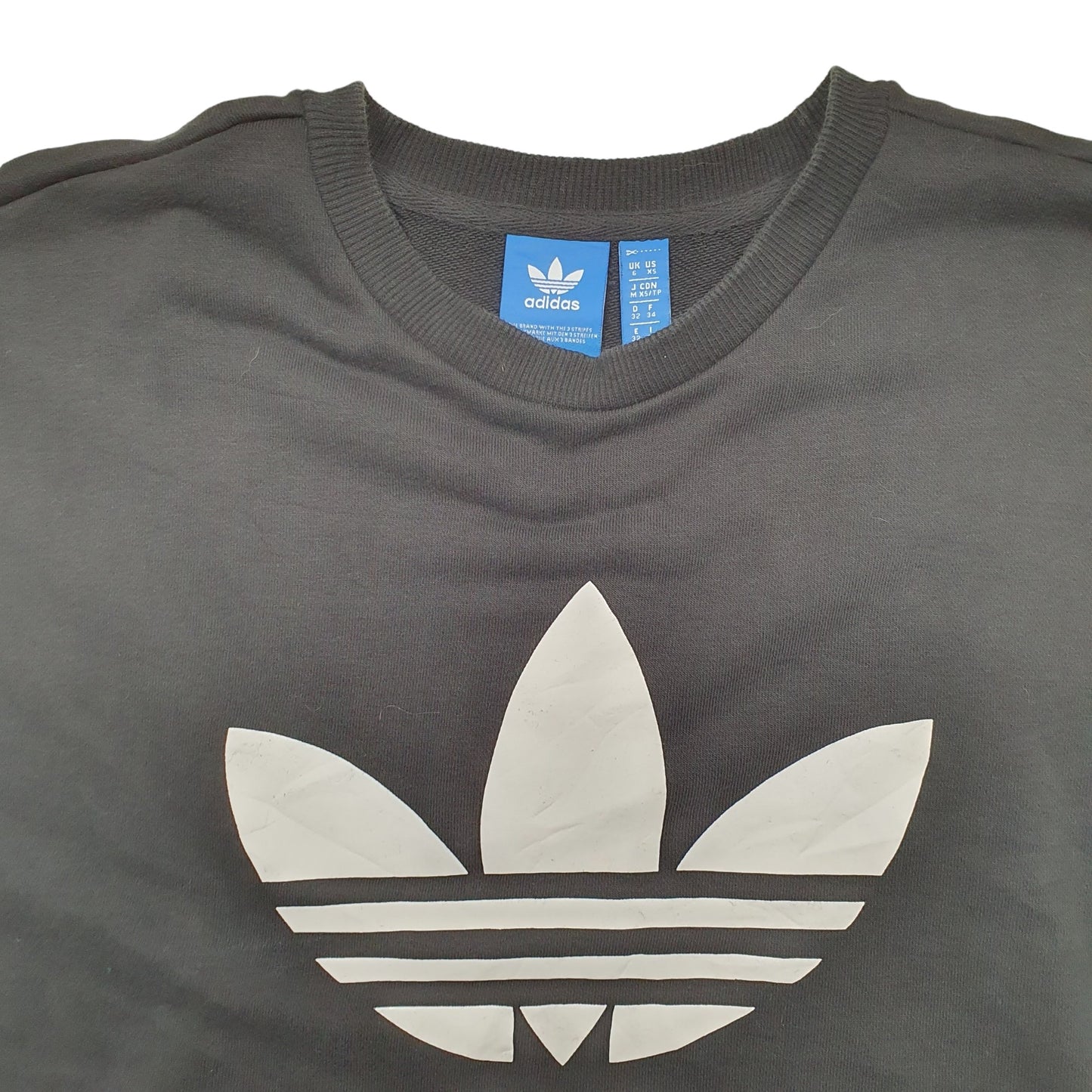 Mens Black Adidas Spellout Crewneck Jumper