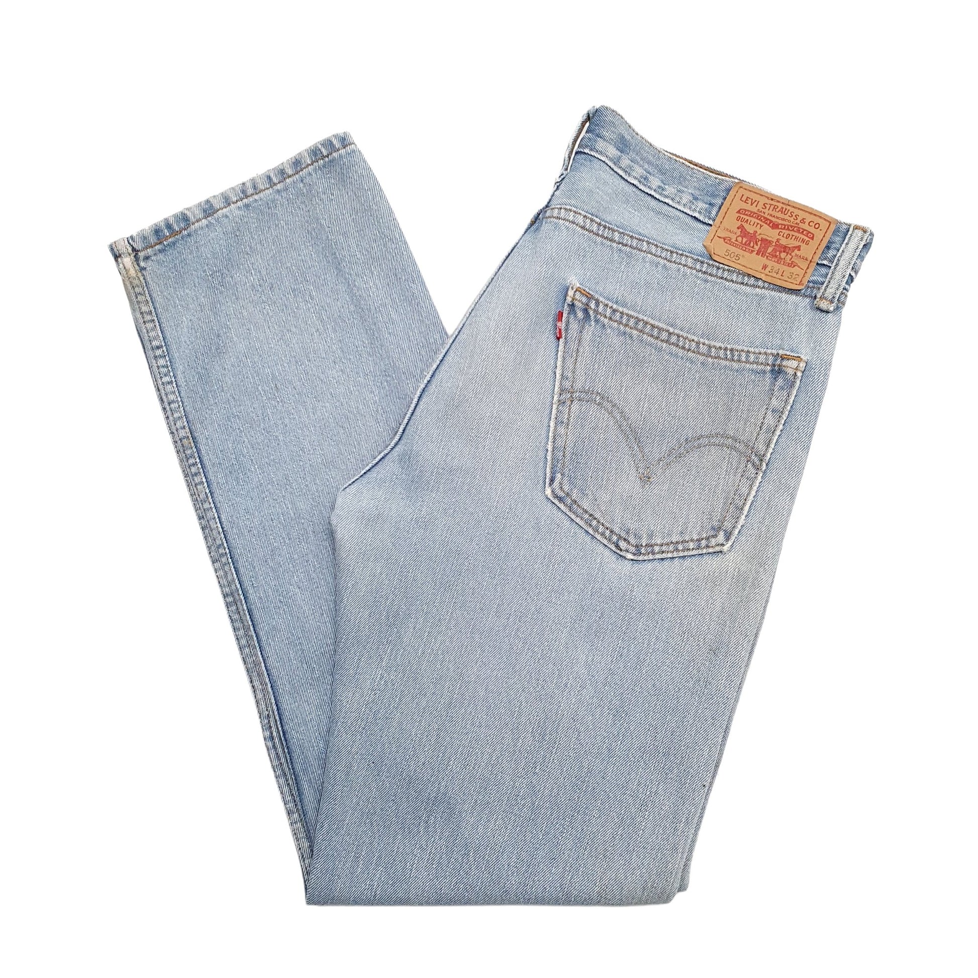 Mens Blue Levis  505 JeansW34 L32