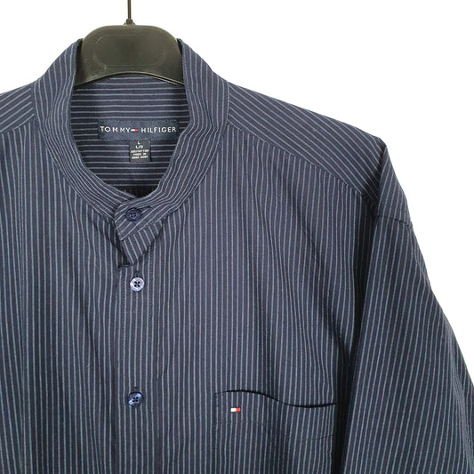 Tommy Hilfiger Long Sleeve Regular Fit Striped Shirt Navy